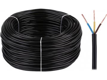 Stroomkabel - 3 x 0.75mm2 - 100 meter - H03VV-F, Ophalen of Verzenden, Nieuw, Kabel of Snoer