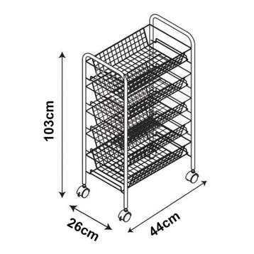 [en.casa] Keukentrolley Tromsø met 5 manden 103x44x26 cm zwa, Verzenden