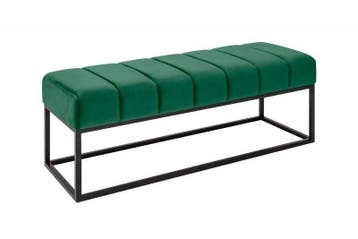 Elegante bank PETIT BEAUTE 108 cm smaragdgroen fluweel zwart, Huis en Inrichting, Ophalen of Verzenden, Nieuw