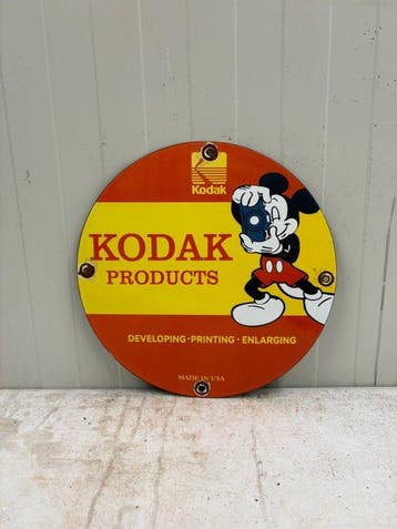 Kodak Kodak Products & Mickey Mouse – Emaille Reclamebord, Nieuw