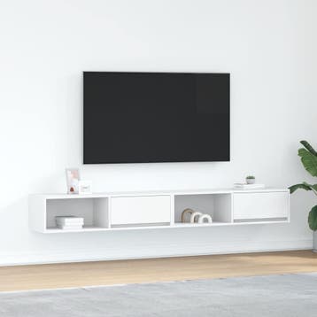 vidaXL Tv-meubelen 2 st 100x31x25,5 cm bewerkt hout wit, Minder dan 50 cm, Verzenden, Nieuw, Minder dan 100 cm