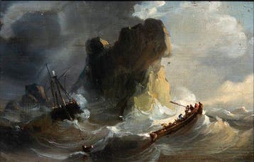Hollandse School (XIX) - Marine - Stormachtig Zeetafereel -