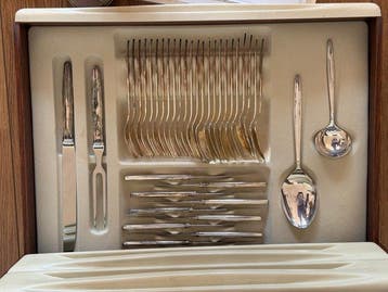 Bestekset (128) - Verzilverd - Bestek set met box
