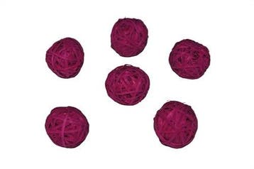 Rotan Stro Bal Fuchsia dia 4 cm 15 stuks, Ophalen of Verzenden, Nieuw