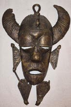 Afrikaanse masker in brons met verloren-was-techniek - Stijl, Antiek en Kunst