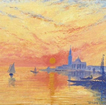 Britse school (XIX) - Paysage Vue de Venise (Vendu sans prix, Antiek en Kunst, Kunst | Schilderijen | Klassiek