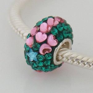 Hartjes in Groen Swarovski 925 Sterling Zilver, Ophalen of Verzenden, Nieuw, Kraal
