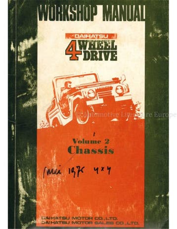 1975 DAIHATSU 4 WHEEL DRIVE CHASSIS WERKPLAATSHANDBOEK