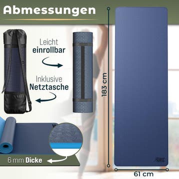 Yogamat - Fitness mat - Sportmat - Yoga mat extra dik - 183x, Verzenden, Zo goed als nieuw