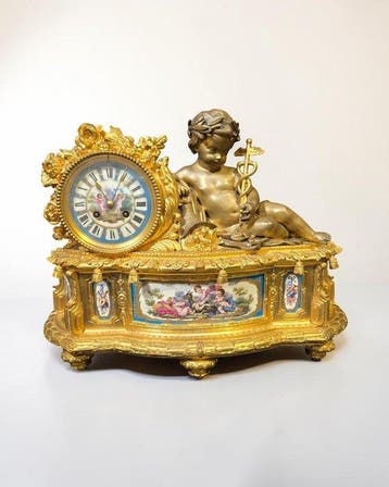 Tafelklok Lodewijk XVI-stijl - Verguld brons - 1850-1900 -