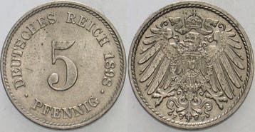 5 Pfennig 1898 F Kleinmunten-kaiserreich Grosser Adler, Verzenden