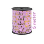 5m Sierlint paars MAMA - goudfolie (Sierlint en Decoratie), Ophalen of Verzenden, Nieuw