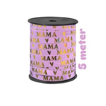 5m Sierlint paars MAMA - goudfolie (Sierlint en Decoratie), Ophalen of Verzenden, Nieuw
