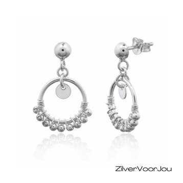 Zilveren ibiza style oorhangers, Sieraden, Tassen en Uiterlijk, Oorbellen, Verzenden, Nieuw, Zilver