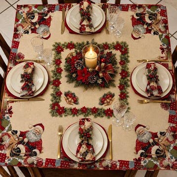 Tafelmiddenstuk - Natale Reale – Kerstman - Katoen, Diversen, Nieuw