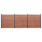 vidaXL Schuttingpaneelset 526x186 cm HKC bruin, Verzenden, Nieuw, Kunststof, 1 tot 2 meter