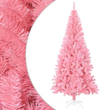 vidaXL Kunstkerstboom met standaard 180 cm PVC roze, Verzenden, Nieuw