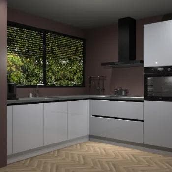 Witte hoogglans greeploze keuken IJsland 30740, Huis en Inrichting, Keuken | Complete keukens, Verzenden, Nieuw
