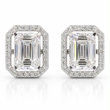 Oorstekers - 18 karaat Witgoud - 5.70ct. tw. Diamant