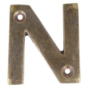 Letter klein N, brons antiek, Verzenden, Nieuw