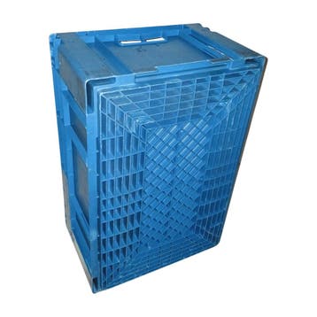Stapelbak, 600x400x260 mm, euronorm, blauw pp, gebruikt -, Gebruikt, 40 tot 60 cm, 50 tot 75 cm, Bak of Kist