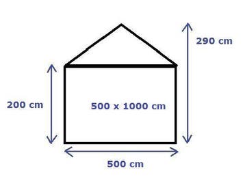 Premium Partytent PVC 5x10x2 mtr in Beige (5x10 meter), Verzenden, Nieuw, 2 meter of meer, Partytent