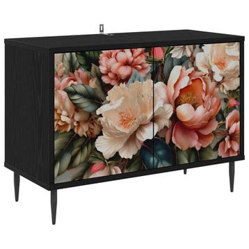 vidaXL Tv-meubel BORNE 69 x 33 x 50,5 cm Zwart eiken Bewerkt, Minder dan 50 cm, Verzenden, Nieuw, Minder dan 100 cm