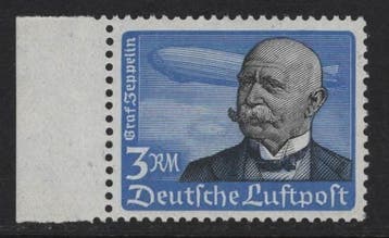 Duitse Rijk 1939 - Graf von Zeppelin 3 RM. postfris (MNH), Gestempeld