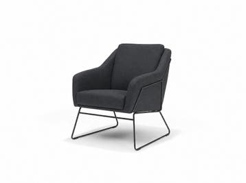 Fauteuil Grace - eetkamerstoelen - Antraciet, Nieuw, Stof