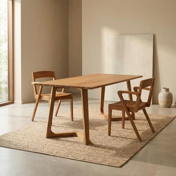Tara eettafel – massief teak – 25% Actie, Huis en Inrichting, Tafels | Eettafels,  Modern / Minimalistisch / Scandinavisch, Teakhout