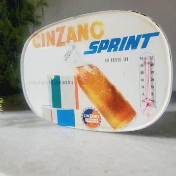 Cinzano Soda Reclame Met Thermometer, PLAS Paris et, Antiek en Kunst
