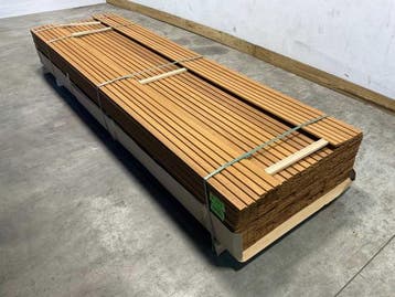 Veiling - 25x ThermoWood Ayous Rib3 gevelbekleding 300x14x1,, Doe-het-zelf en Verbouw, Nieuw