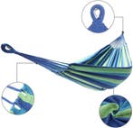 Hangmat 2 pers. | 220x150cm Blauw Groen | Nieuw | Scherpe..., Tuin en Terras, Hangmatten, Meerpersoons, Nieuw, Ophalen of Verzenden