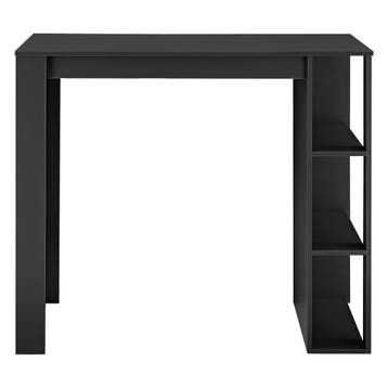 Bartafel Danderyd met 3 planken 120x60x105,5 cm zwart [en.ca, Huis en Inrichting, Verzenden, Nieuw
