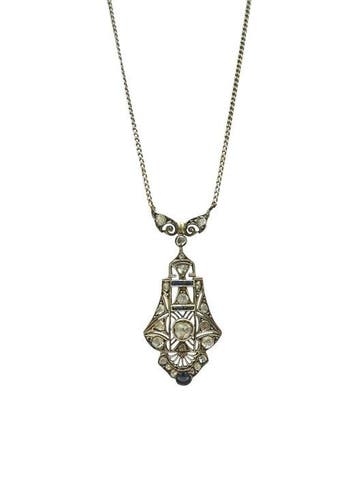 Ketting met hanger - 10 kt. Witgoud - 3.78ct. tw. Diamant