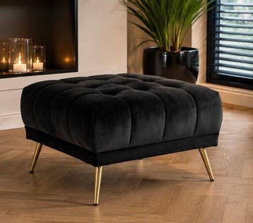 richmond - Voetenbank - Fluweel, Polyester, Metaal -
