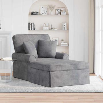 vidaXL Chaise Lounge met Rok Lichtgrijs 157 x 91 x 91 cm, Huis en Inrichting, Banken | Sofa's en Chaises Longues, Verzenden, Nieuw
