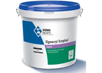 Sigmacryl Ecoplus Satin - wit - 5 liter (MUURVERF LATEX), 5 tot 10 liter, Wit, Nieuw, Ophalen of Verzenden