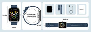 Smartwatch 1.85 Inch Fitness Tracker 110+Sport en Gezondheid, Verzenden, Nieuw