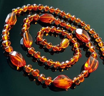Amber Vintage halsketting van natuurlijk Baltisch amber- 9 g