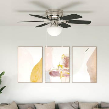 vidaXL Plafondventilator met licht Ø 82 cm Zwart, Verzenden, Nieuw