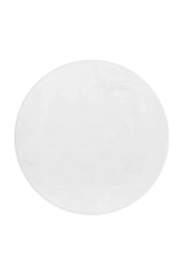 Rond Wasbaar Vloerkleed | Pouffy | Uni | Wit | 120x120 cm, Verzenden, Nieuw