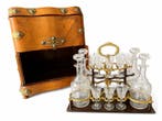 Drankkast - Glas, Messing, Brons, Notenhout, mahonie., Hout,