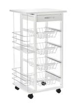 Witte Keukentrolley met Manden, Lade en Planken – 83 cm, Huis en Inrichting, Keuken | Keukenelementen, Verzenden, Nieuw