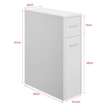 [en.casa] Niskast badkamerkast op wielen 61x20x45 cm wit, Verzenden, Nieuw