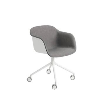Muuto Fiber Armchair- met wielen - burostoel, Ophalen, Scandinavisch, Zo goed als nieuw, Stof