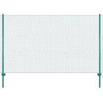 vidaXL Draadgaashek met palen 25x1,5 m staal groen, Verzenden, Nieuw, IJzer, 1 tot 2 meter