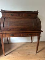 Bureau - Eik, Metaal - roltopbureau, Antiek en Kunst