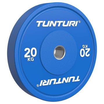 Tunturi Platinum Bumper Plate Blue, 20kg, Verzenden, Nieuw