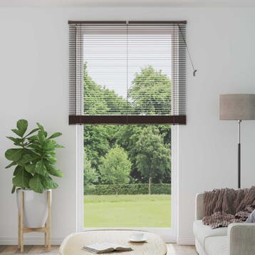 vidaXL Venetiaanse jaloezie Donkerbruin met Patroon 213 x, Verzenden, Nieuw, Bruin
